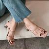 fashion Women's Shoes 2024 New Square Toe Slingbacks Women's Slippers Summer Open Toe Shallow Solid Sexy Dress Plus Size Slippers