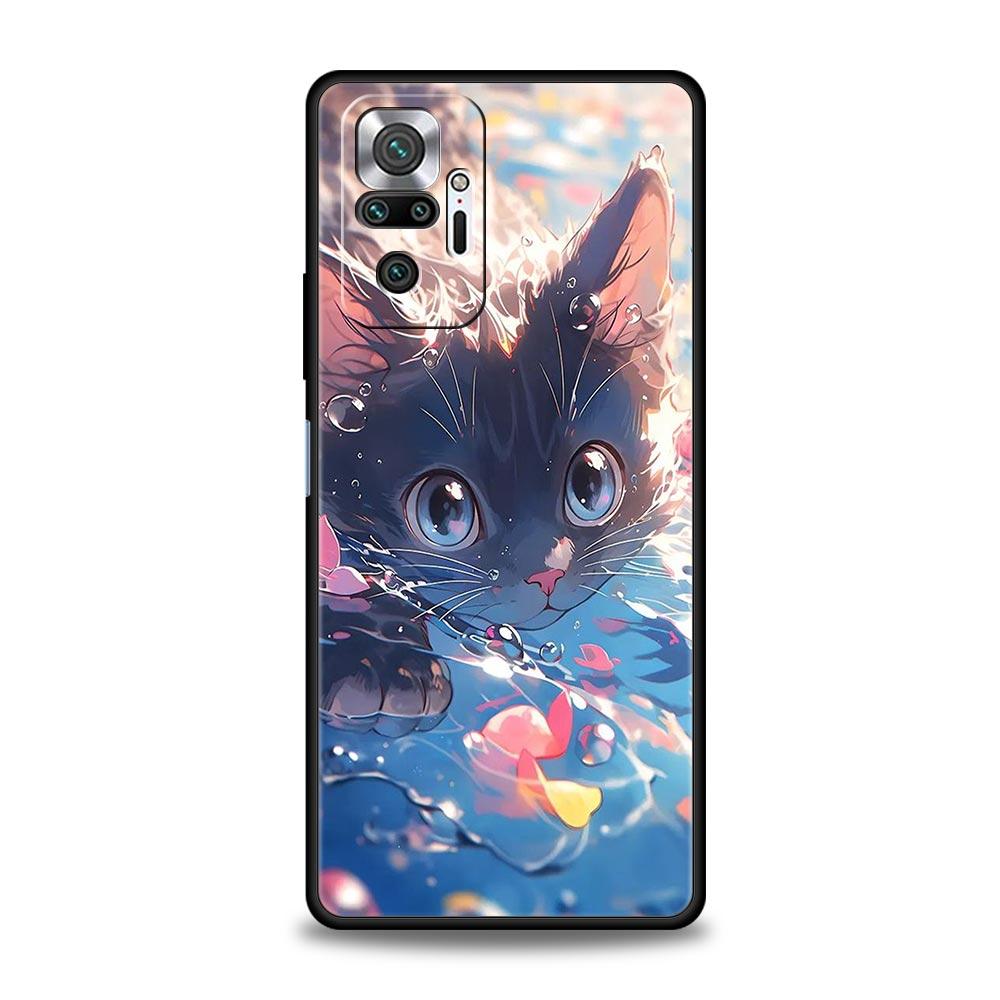 

Модный чехол для телефона с изображением милого кота в стиле арт для Xiaomi Redmi Note 13 12 5G 9S 9 8 10 11 Pro 4G 9T 13C 12C 10C 9C 9A 7 Pro Redmi Note 13 4G