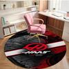 Haas F1 Racing Team Print Round Rug, Washable Floor Carpet, For Entryway Dorm Laundry Room Office Study, Home Decor Birthday Christmas Gift