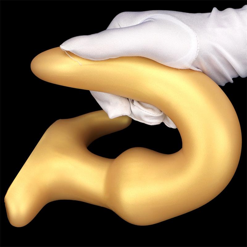 Goldene Silikon-Analstöpsel Arschloch Extra lange tiefe Analstöpsel erweiterter Analclub weibliche Masturbation