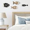 4Pcs/Set Nautical Wooden Fish Wall Decoration Farmhouse Rustic Fish Wall Art Sculpture Home Living Room Bathroom Wall Decorative Sign
