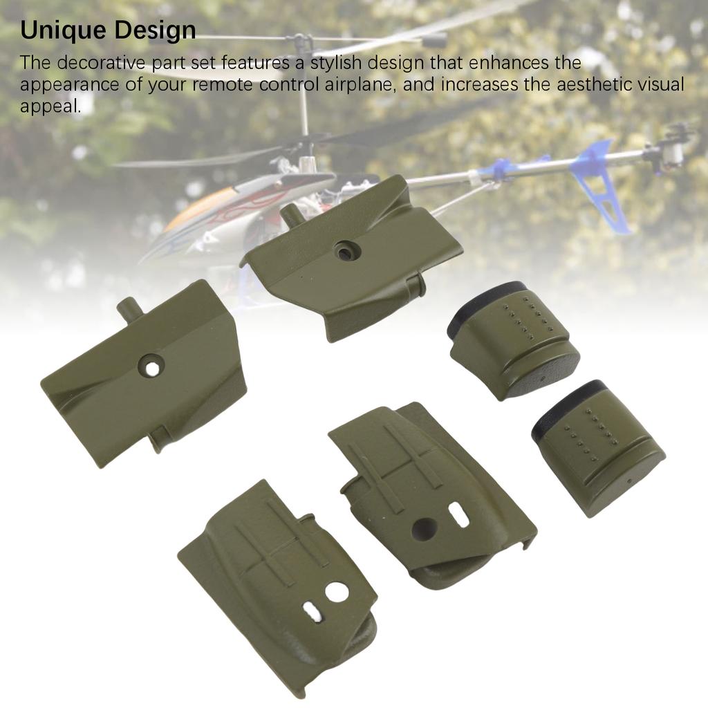 6PCS RC Helicopter Replacement Part Rear RC Helicopter Wing Decorations for Wltoys K170 Remote Control Airplane