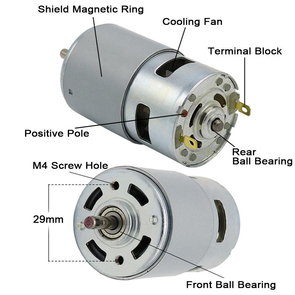 795 895 DC Motor 12 /24V 3000-12000RPM Yüksek Torklu Elektrik Motoru Elektrikli Alet/Kendin Yap Küçük Matkap için Çift Bilyalı Rulmanlı