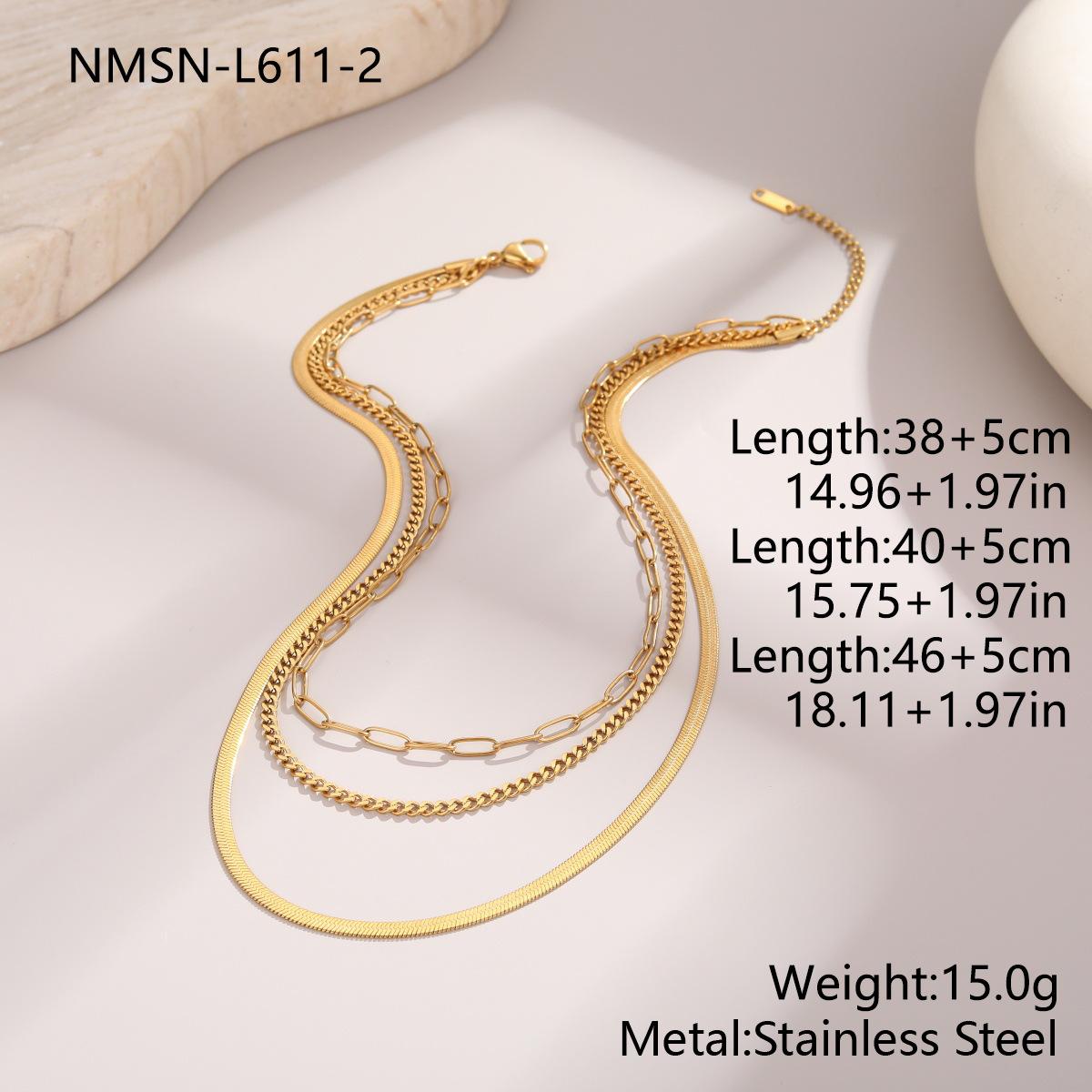 GEMCHIC Women s 18K Gold Plated Stainless Steel Snake Chain Layered Necklace Ins Stacking Paperclip Chain Choker