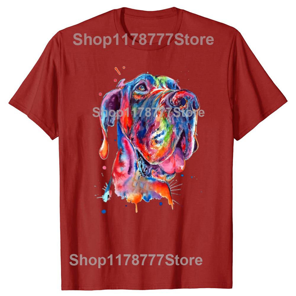 Funny Vintage Style Great Dane Splash Art Graphic Tshirt Men Women Hip Hop Oversized T Shirt 100 Cotton Comfort Tshirts S