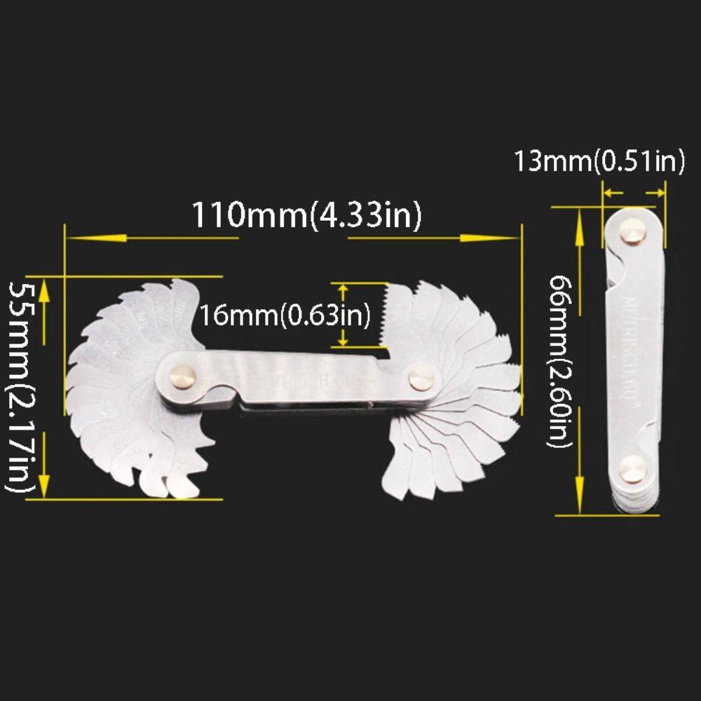 60 Degree Thread Pitch Gauge Metric Imperial Measuring Tool  Industrial Measurement