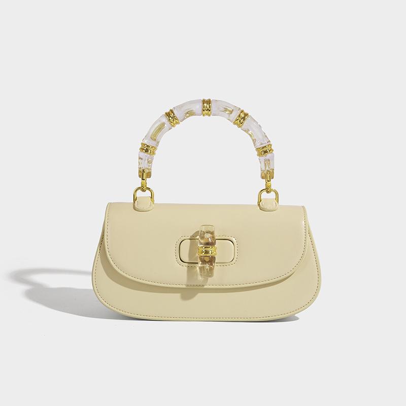 

Crystal Bamboo Knot Bag Versatile Saddle Bag 2025 New Women s Bag High-end Simple Trendy Small Bag Single Shoulder Crossbody Bag жёлтый