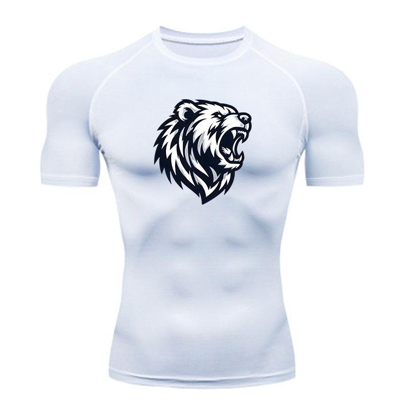 Men's Compression Fitness Sports T-Shirt, Ferocious Roaring
