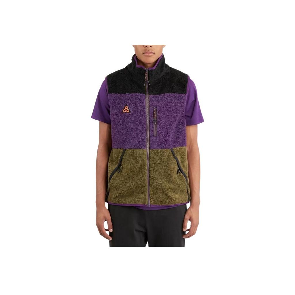 Nike Color Block High Neck Zip Vest Men Vest Purple AT5498-010