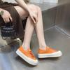 2025 Summer New Casual Board Shoes Genuine Leather Women's Shoes Sponge Cake Thick Bottom Soft Bottom Versatile Student Shoes