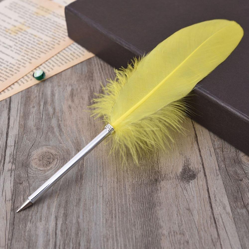 Feather Ballpoint pen Colorful Feather Pen Portable Writing pen Office