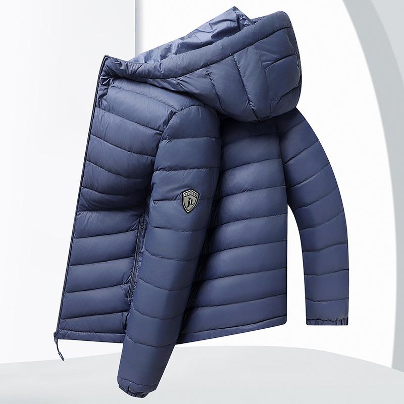Light Down Jacket Men's Hooded Short Middle-aged and Young Men's Autumn Down Jacket