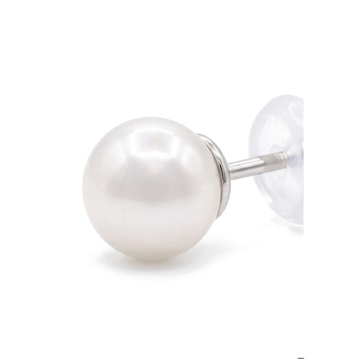 Boucles d'oreilles - PEARLS &amp; COLORS - Pearls &amp; Colors - Perle d'eau douce 8-9 mm - Or blanc 9 ct - Qualité AAA+