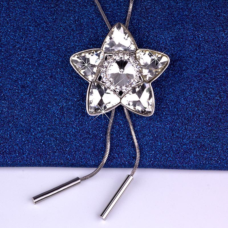 Sweater Chain Star Sweater Chain Female Long Versatile Accessories Clothes Pendant Crystal Necklace Hanging K5