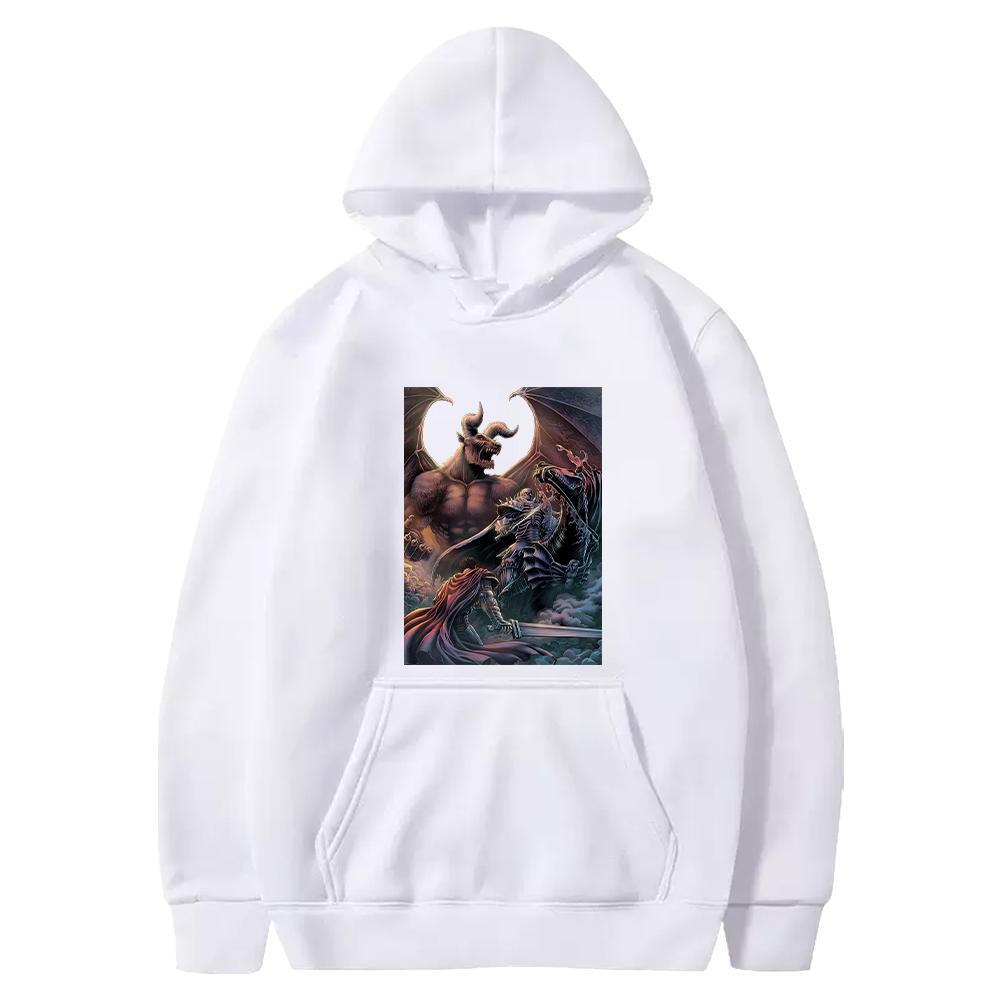 Harajuku Anime Berserk Hoodie Guts Print Sweatshirt Men Women Clothing Long Sleeve Fleece Loose Hooded Male Casual Streetwear