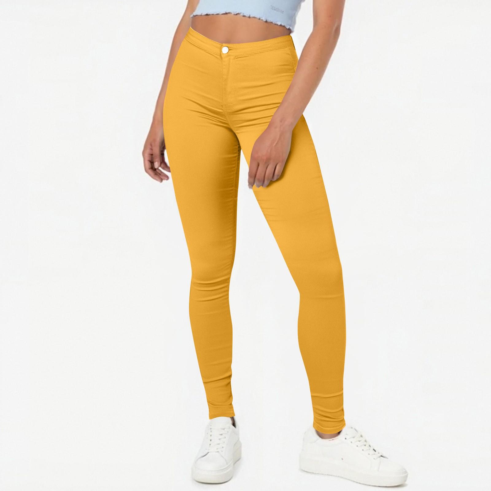 

Женские стильные однотонные повседневные узкие брюки-карандаш с высокой талией и карманами XL