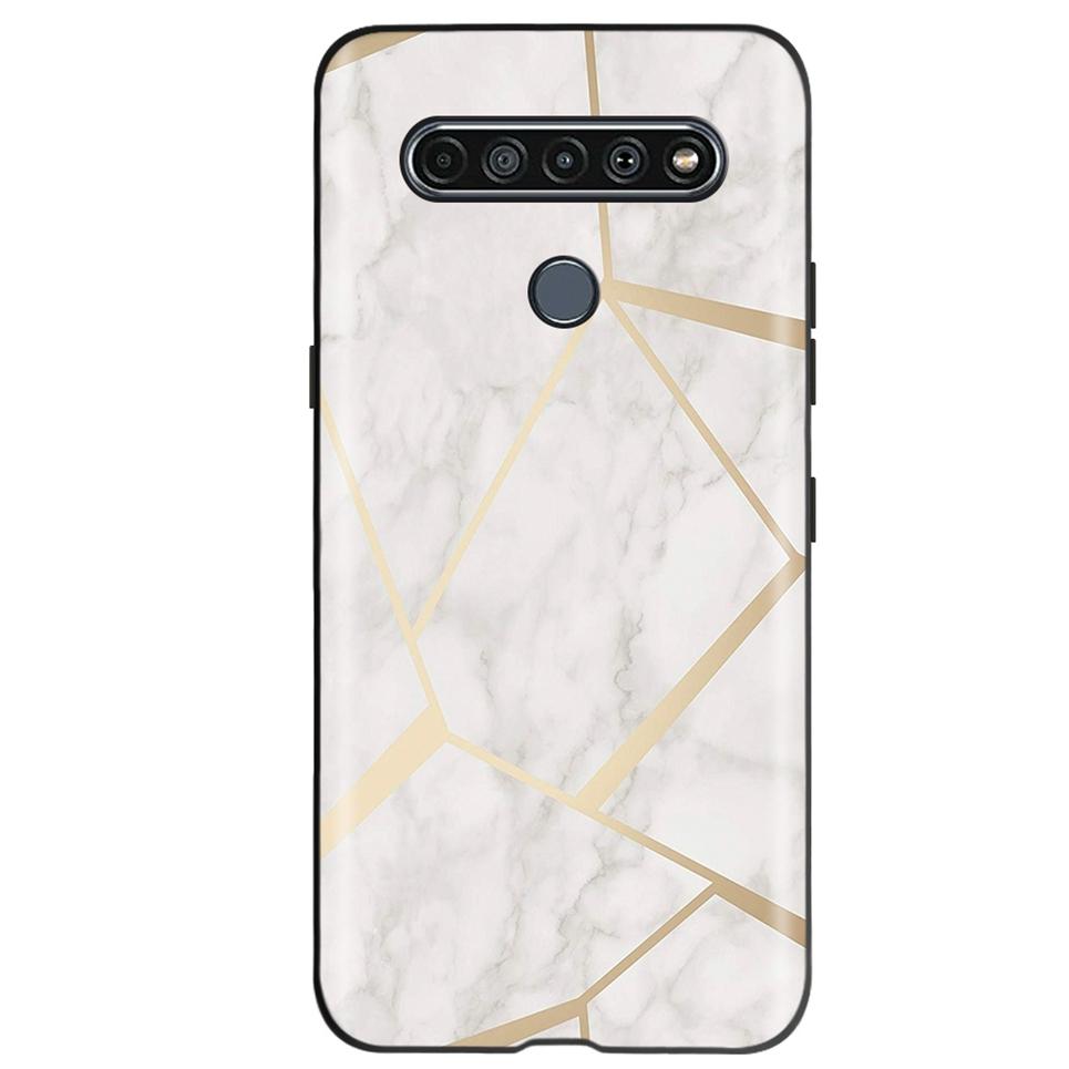 Black TPU Cover For LG K61 2020 CaseCute Cat Pattern Coque For LG K61K 61 LGK61 Luxury Matte Shockproof Protection Etui Bumper