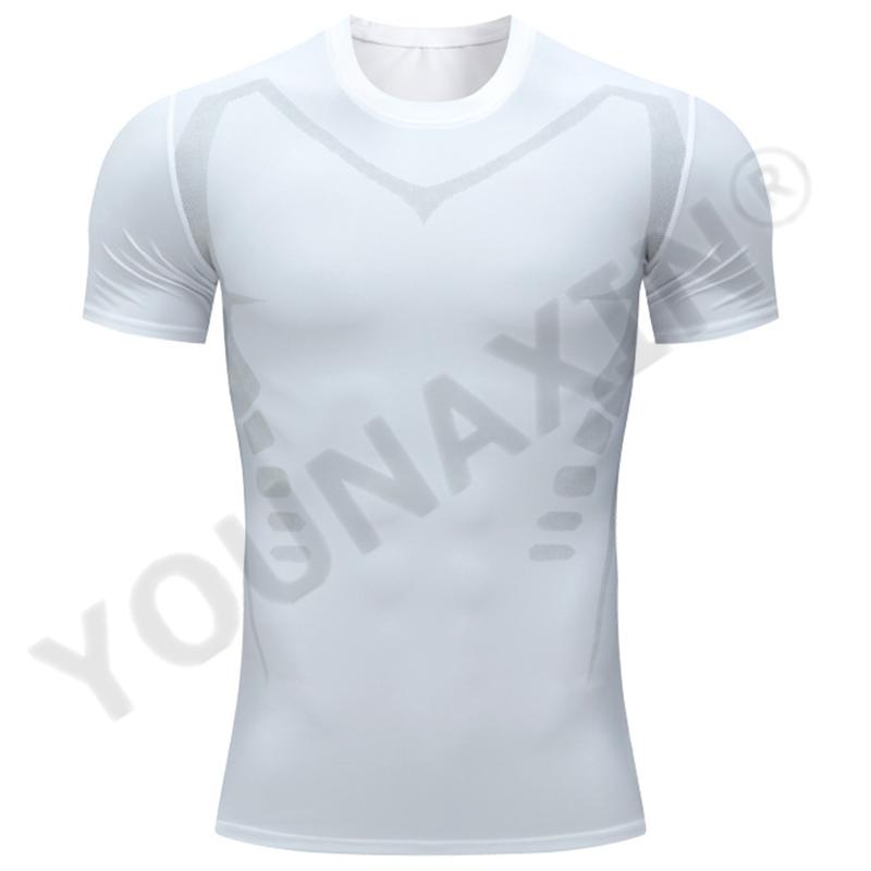 

Мужские футболки с коротким рукавом для йоги, тренировок, баскетбола, спорта, облегающие, для тренажерного зала, фитнеса, бега, верхняя одежда для активного отдыха S M L XL 2XL 3XL 3XL белый
