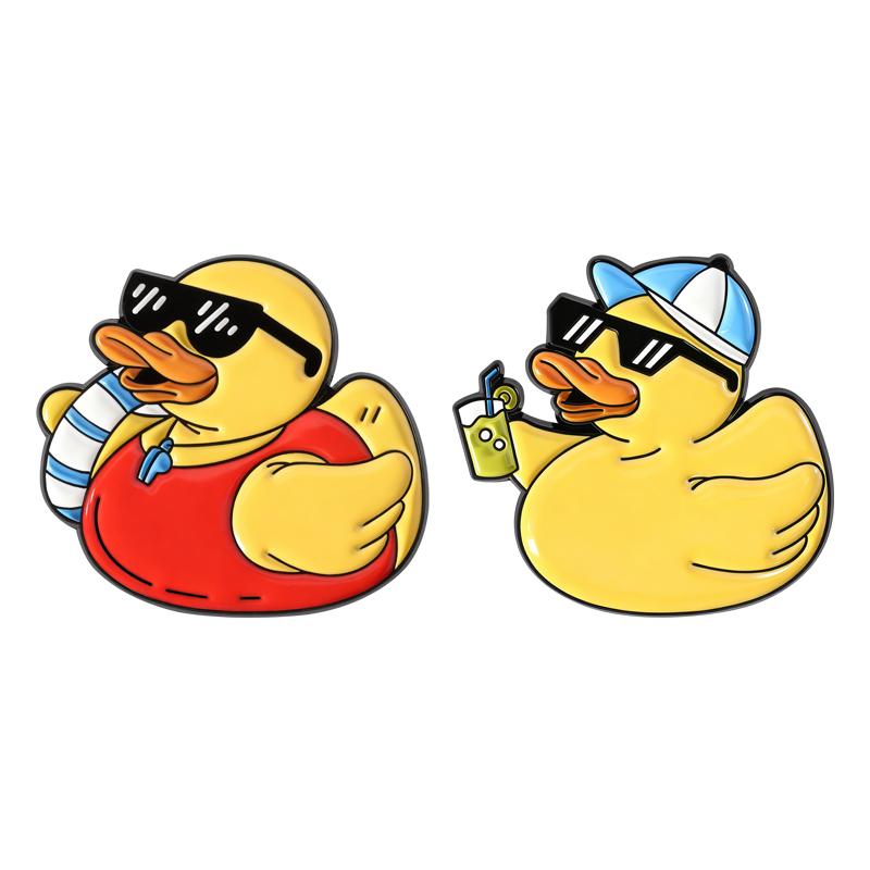 Canetons Mignons Vacances Broches Émail Canard Ambiance Été Océan Plage Broches Badges de Reverre Animal Dessin Animé Bijoux Cadeau pour Amis