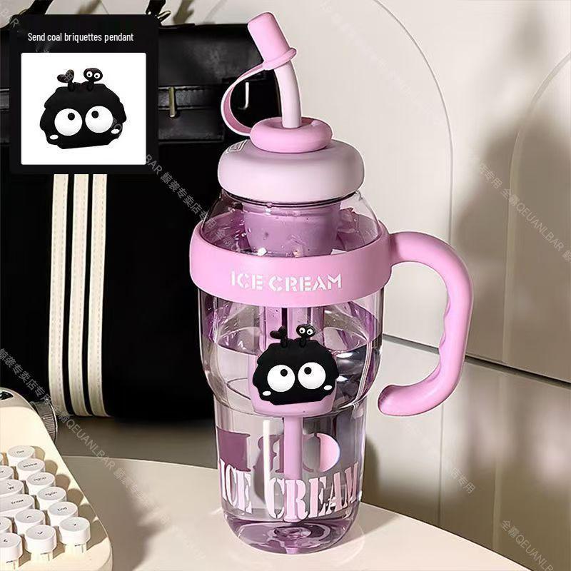Lucky Belly Jumbo Water Bottle with Tea Infuser, Straw, High-Value Handle, and Convenient Ice Holder