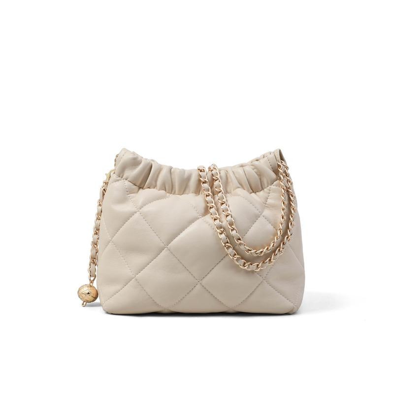 Bucket bag new summer leather messenger bag women's bag premium diamond chain shoulder bag