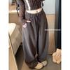Women's Winter Casual Wide-Leg Drawstring Pants – Fashionable, Lazy Style, Tapered, Floor-Length, Thickened, and Versatile Straight Leg Design.