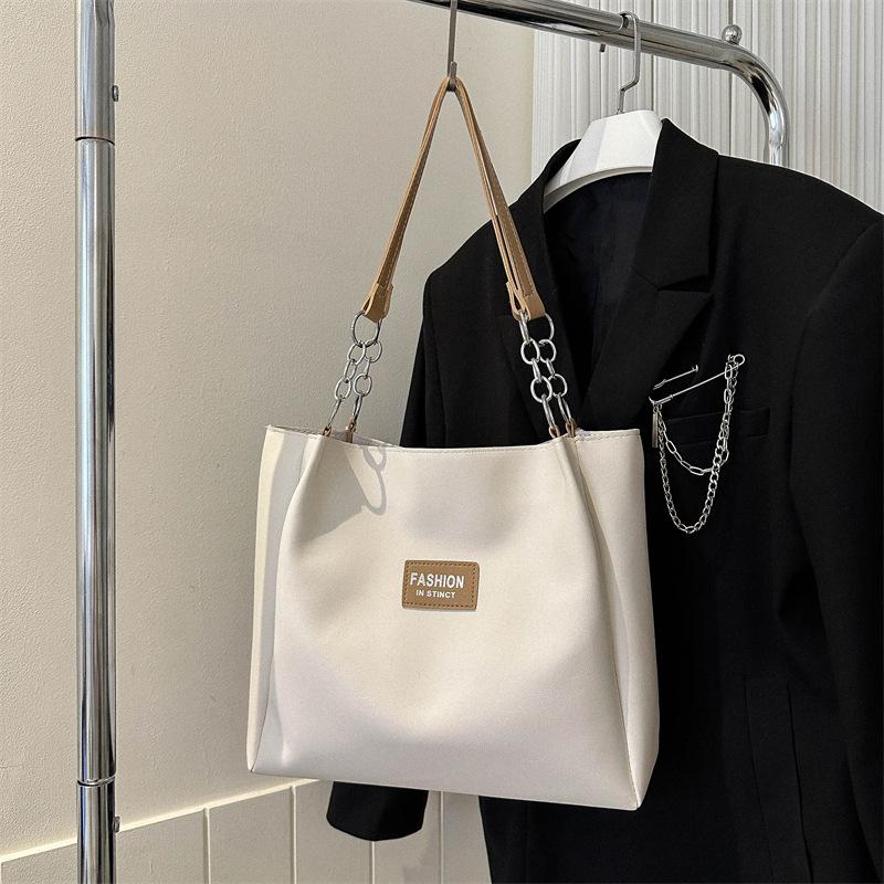 College Students Class Tote Bag Women's Versatile New Trendy Shoulder Bag Large Capacity Fashion Commuter Bag