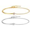Japanese & Korean Style 18K Gold Zircon Titanium Steel Bangle Bracelet for Women