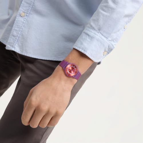 Swatch Skin Classic Biosourced Sweet Strawberry Dream Watch, Purple, SS08V108
