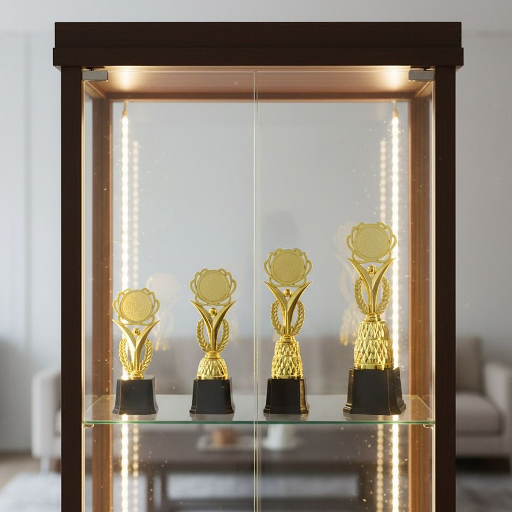 Gold Color Gold Trophy 20.5/23.5/26.5/27.5 CM Plastic Trophy Creative Award Cup  Ceremony