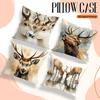 Watercolor Deer Pillowcase Cushion Polyester 45x45cm Throw Pillow Cover Sofa Chair Bed Cushion Cover Pillowslip Home Decor
