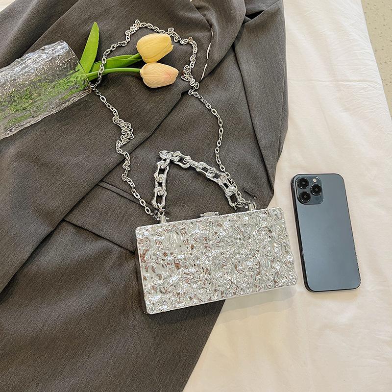 Acrylic Bag 2025 New European and American Fashion Ice Crack Personalized Portable Messenger Women Shoulder Dinner Bag Tide