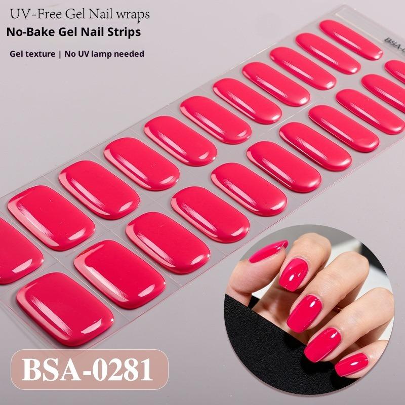 Europäischer und Amerikanischer Stil Einfarbige Nagelsticker UV-freie Gel-Nagelfolien Kein Backen Gel-Nagelsticker
