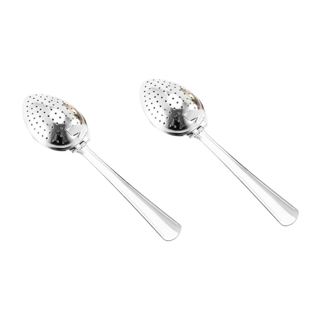 2 Piece Stainless Steel Tea Strainer Spoon Long Handle Tea Infuser Sieve Tea Filter Spoon Spices