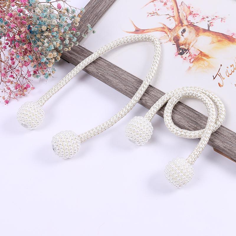 2026 Magnetic Curtain Tiebacks Braided Ball Buckle Punch Free Drapery Holdback Clips Tali Tirai Magnetik
