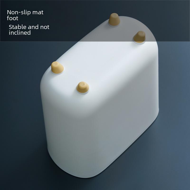 "Smal badrumspapperskorg med trycklock för sopsortering"