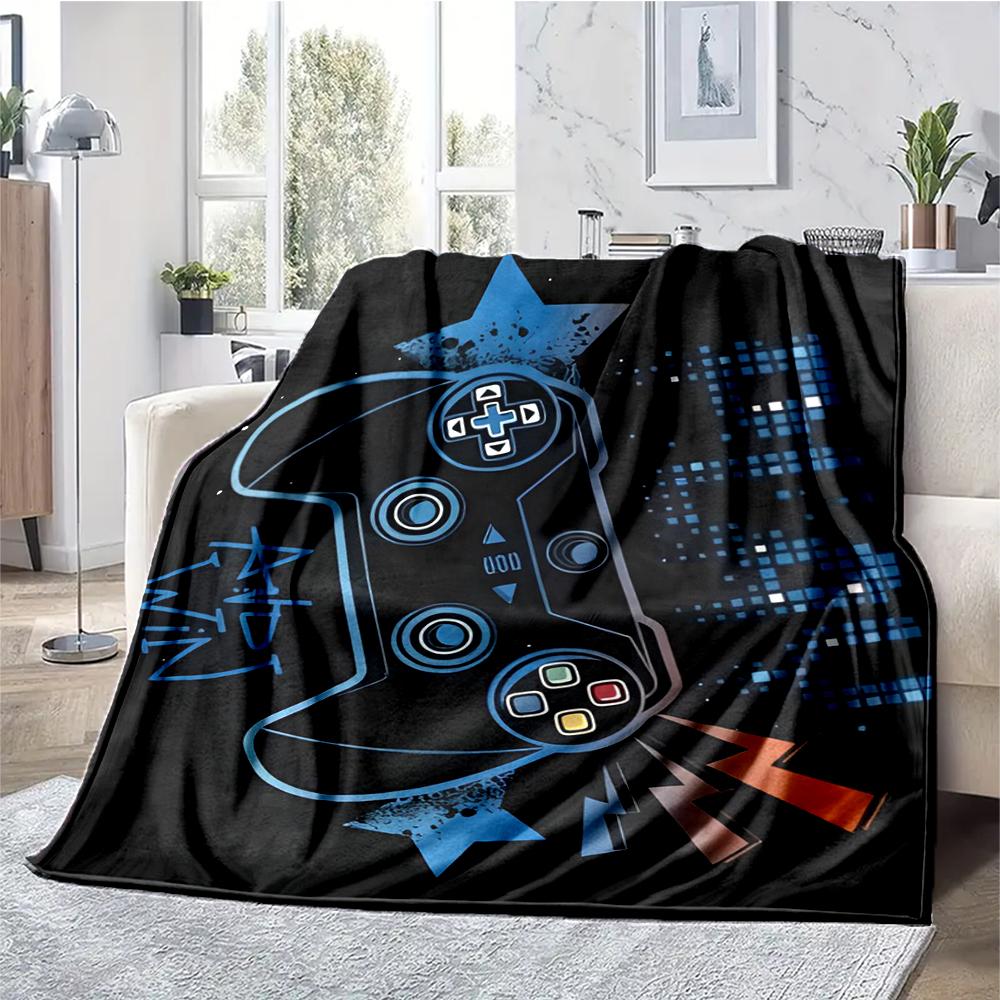 Game Controller Theme Printed Blanket - Perfect for Couch, Bed, Travel & Outdoor Use | Machine Washable, Cozy & Durable.