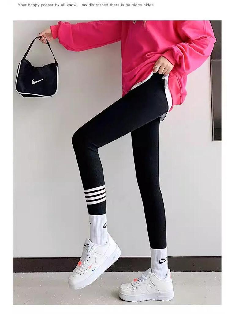 Plus Size Women's Fleece-Lined Yoga Pants - Non-Slip, Slimming, For Autumn/Winter