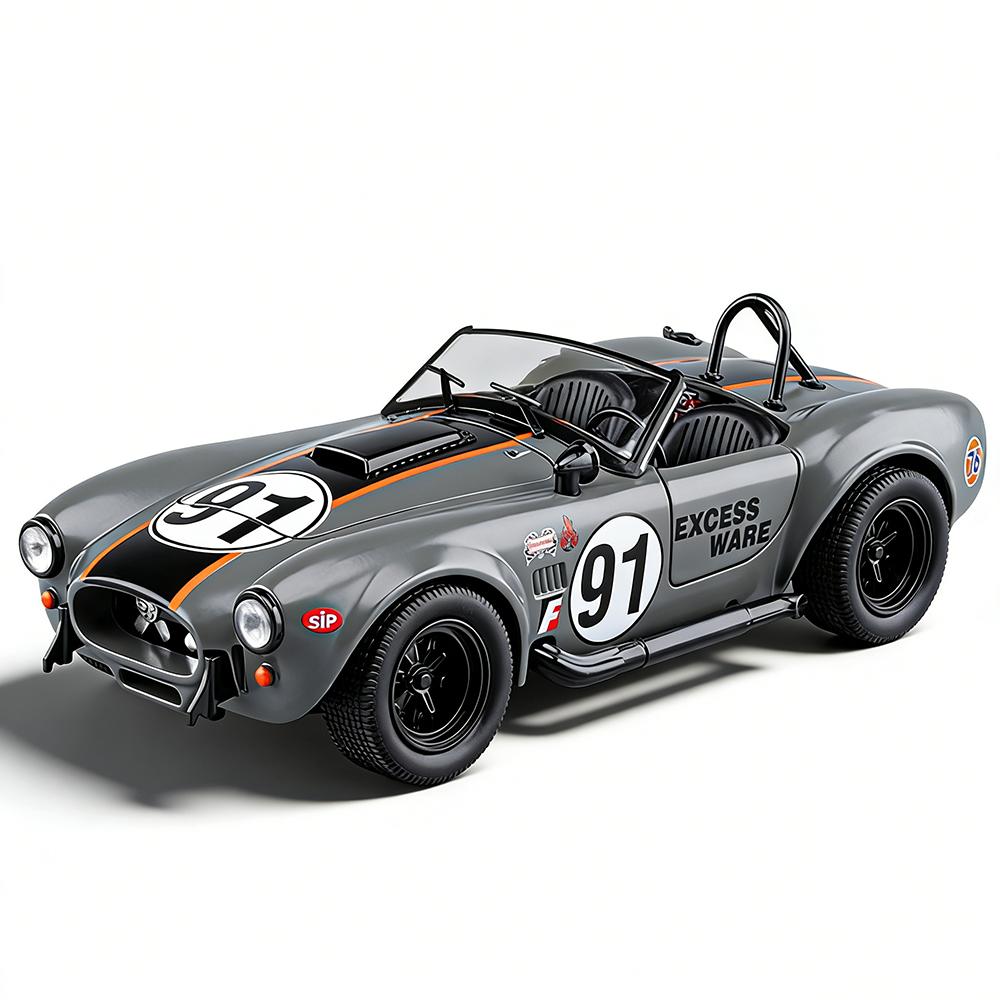 1:22 Shelby Cobra RWB 993 Miniature Toys Alloy Diecast Model Car Doors Opened Sound Light Pull Back Sportscar Exquisite Ornament