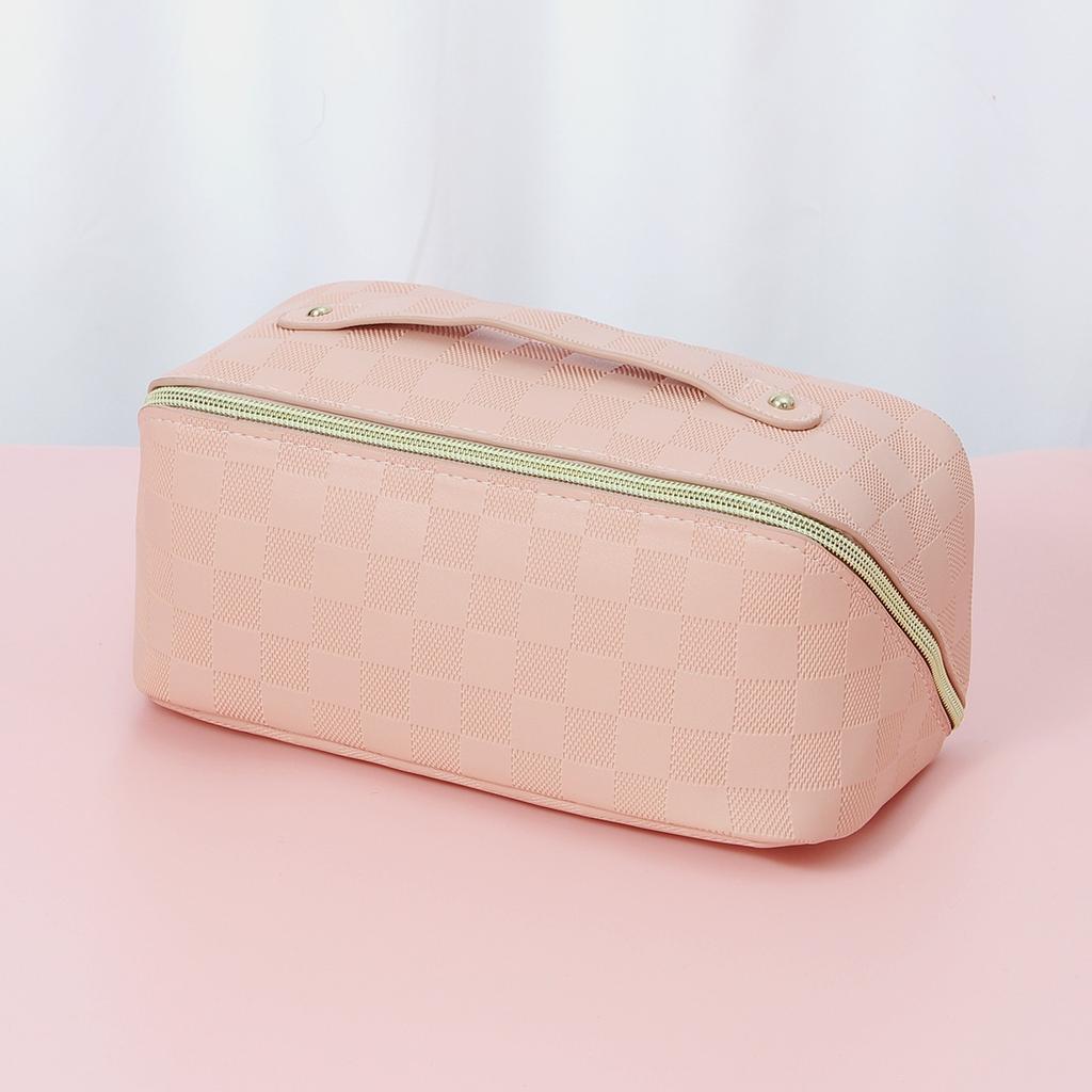 Large Simple Capacity Solid Color Makeup Pouch Portable Travel Wash Storage Bag