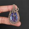 Handmade Copper Wire Wrapped Amethyst Gemstone Copper Pendant Vintage Boho Jewelry Gift