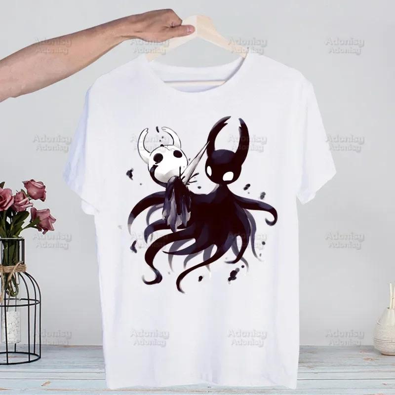 

Hollow Knight Game Shirt Funny Vintage Crew Neck Men s Hollow Knight Anime T-Shirt Women Top Tee Streetwear S
