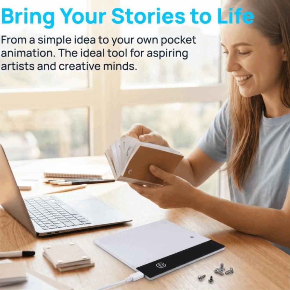 A6 LED Flip Book Kit Ultra-Thin Flip Book Set Hand Drawing LED Board Animation Frame Drawing