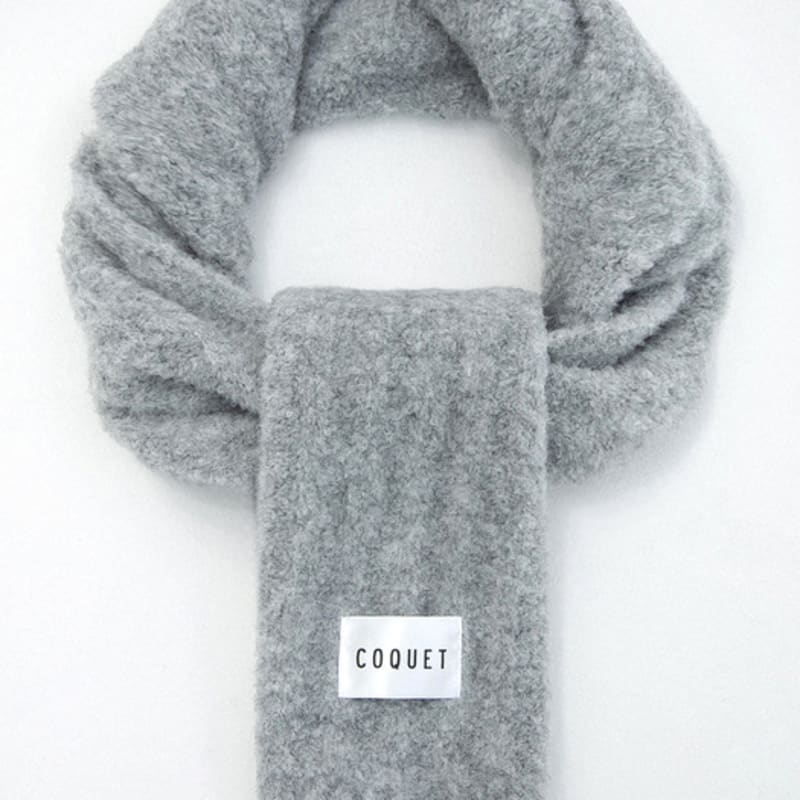COQUET HEAVY LONG CURL MUFFLER CHARCOAL
