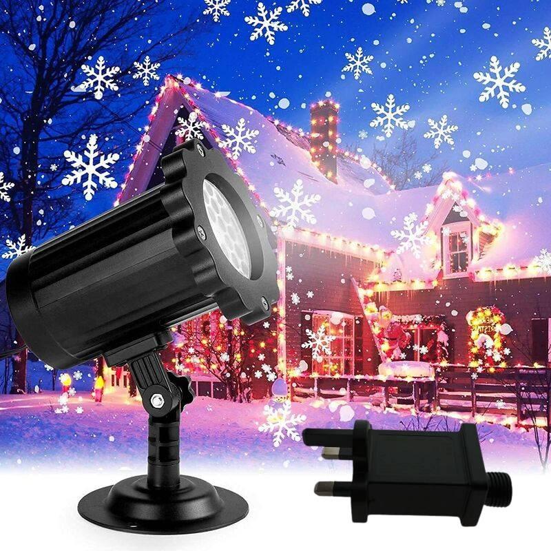 Outdoor Projector Christmas Lamp Led Moving Snowflake Laser Light Decor Party