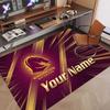 Benutzerdefinierter Teppich Brisbane Broncos Muster Druck Name Text Weicher Rutschfester Boden Teppich für Zuhause Innen Dekoration