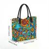  Stained Glass Pattern Tote Bag Large Capacity Portable Fashion Casual Travel Shoulder Bag
