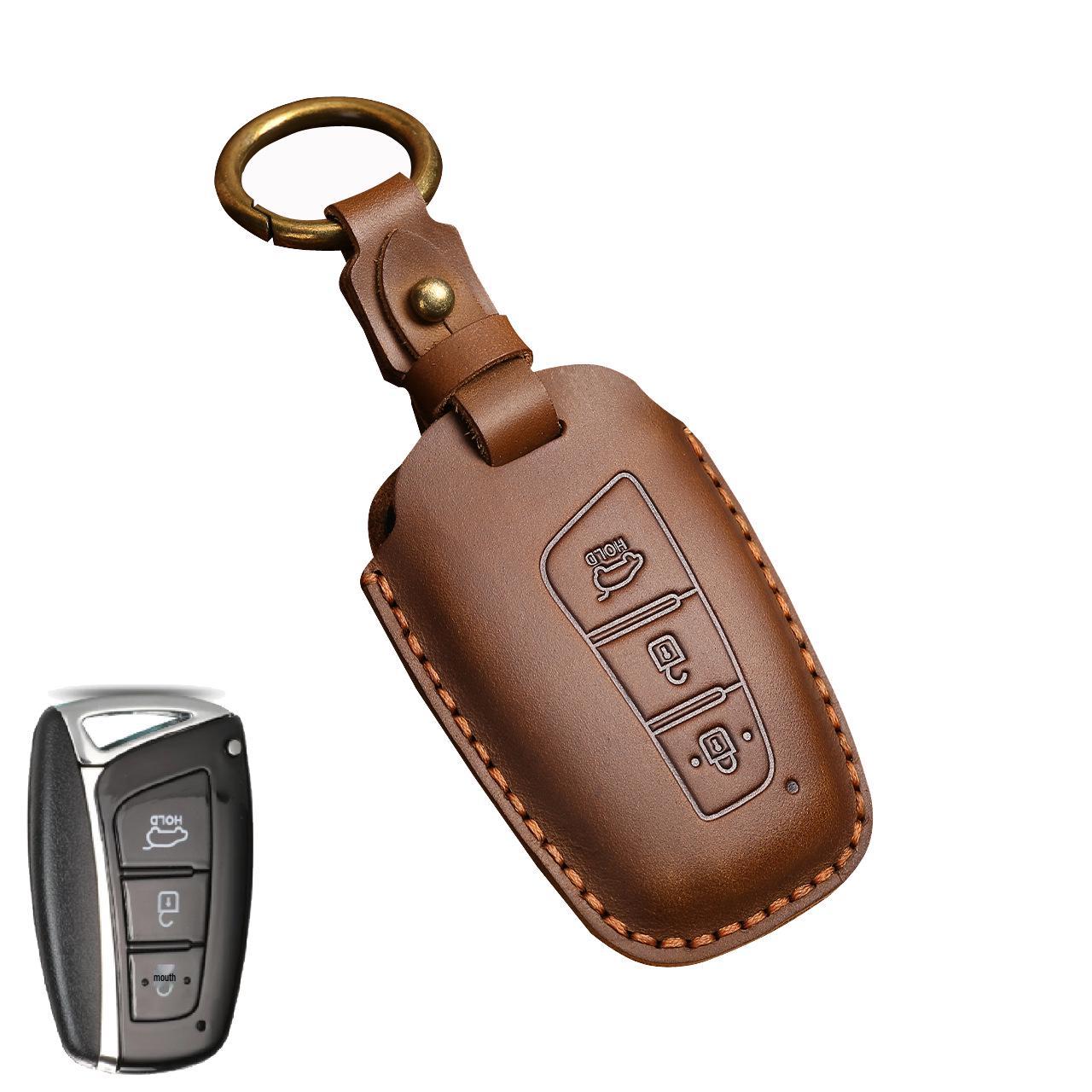

Genuine Leather Car Key Case for Hyundai IX35/IX45 Elantra