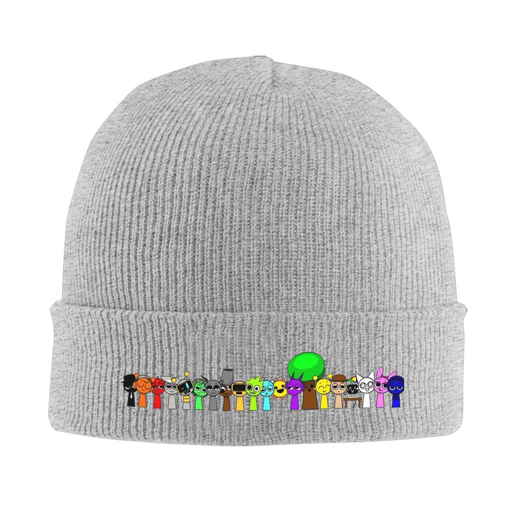 Incredibox Sprunki Knitted Caps for Women Unisex Skullies Beanies Winter Hat Acrylic Horror Game Casual Cap