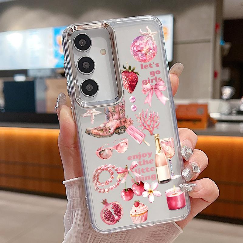 Colorful Bowknots Pattern Case For Samsung S26 S25 Ultra S24 FE S23 Plus S22 S21 A15 A16 A17 A35 A36 A37 A54 A55 A56 A57 5G Plating Lens Soft Cover